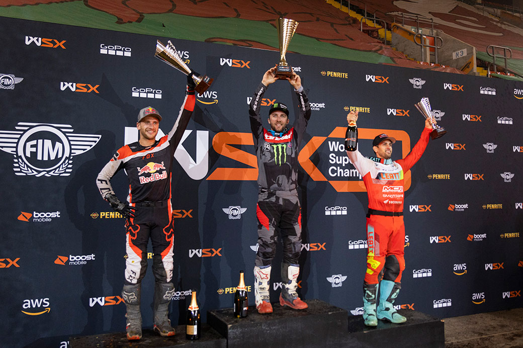 WSX podium at World Supercross in Cardiff