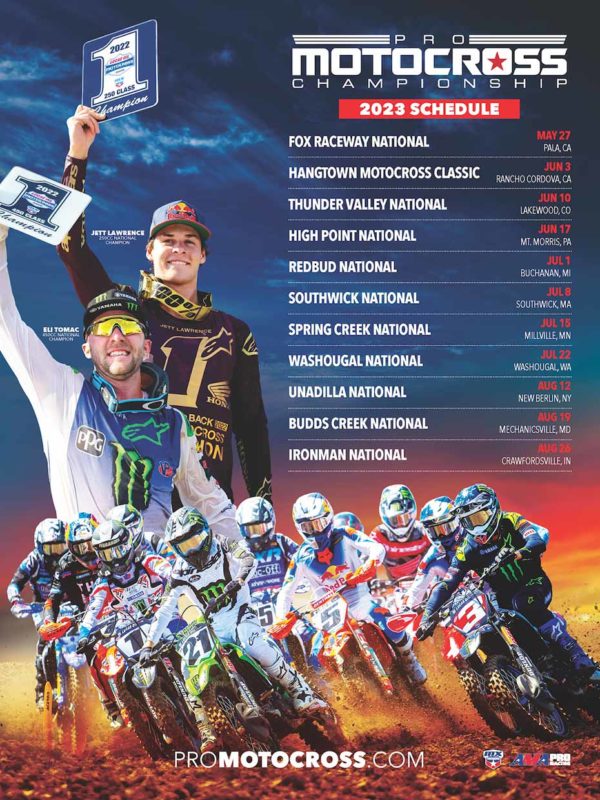 Pro Motocross 2023 calendar unveiled with SuperMotocross details